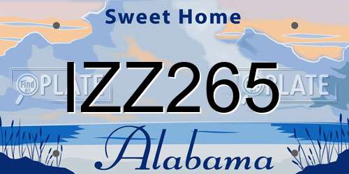IZZ265 Alabama License Plate