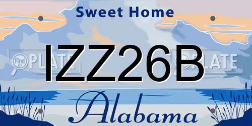 IZZ26B Alabama License Plate