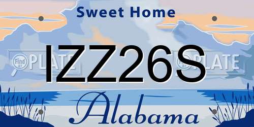 IZZ26S Alabama License Plate
