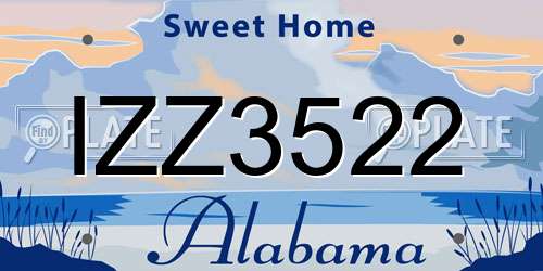 IZZ3522 Alabama License Plate