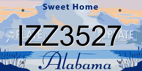 IZZ3527 Alabama License Plate