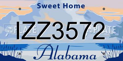 IZZ3572 Alabama License Plate