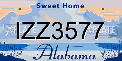IZZ3577 Alabama License Plate