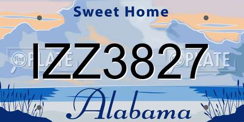IZZ3827 Alabama License Plate