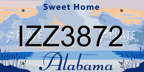 IZZ3872 Alabama License Plate