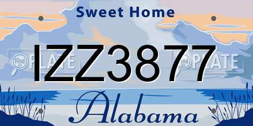 IZZ3877 Alabama License Plate