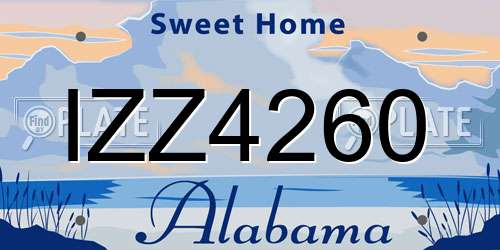 IZZ4260 Alabama License Plate