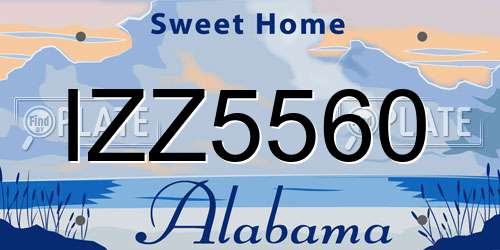 IZZ5560 Alabama License Plate