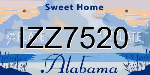 IZZ7520 Alabama License Plate