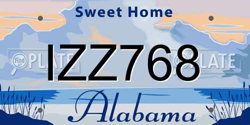 IZZ768 Alabama License Plate