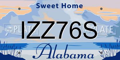 IZZ76S Alabama License Plate