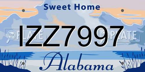 IZZ7997 Alabama License Plate