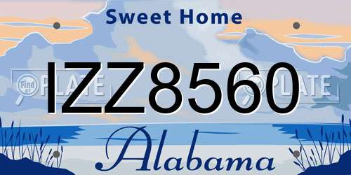 IZZ8560 Alabama License Plate