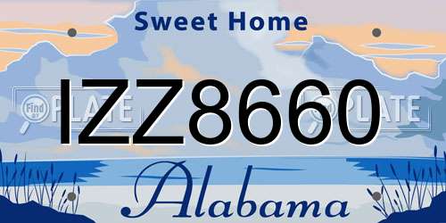 IZZ8660 Alabama License Plate