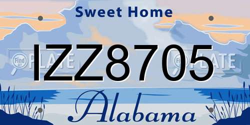 IZZ8705 Alabama License Plate