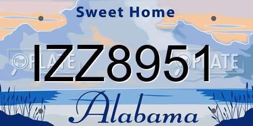 IZZ8951 Alabama License Plate