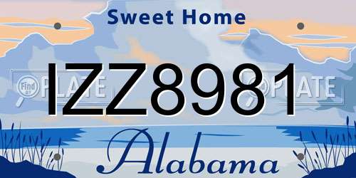 IZZ8981 Alabama License Plate