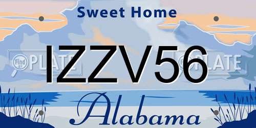 IZZV56 Alabama License Plate