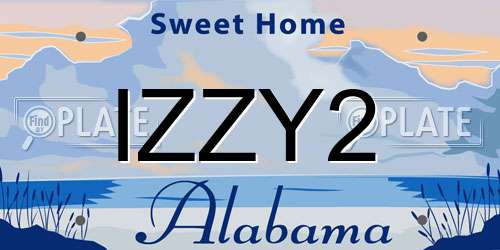 IZZY2 Alabama License Plate
