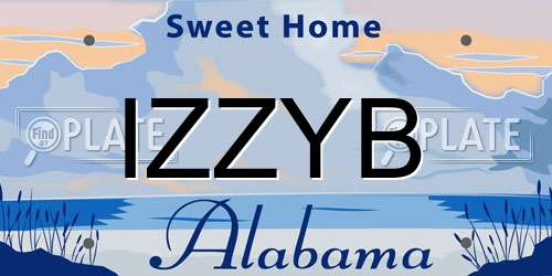 IZZYB Alabama License Plate