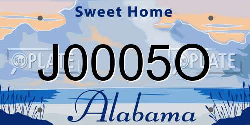 J0005O Alabama License Plate