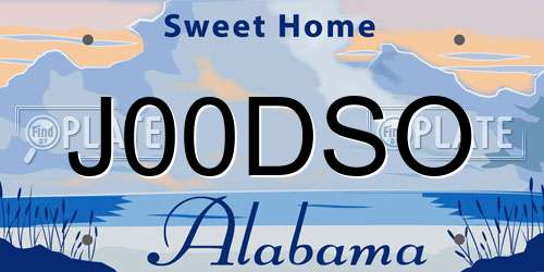 J00DSO Alabama License Plate