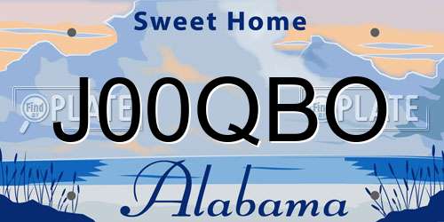 J00QBO Alabama License Plate