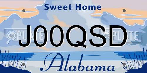 J00QSD Alabama License Plate