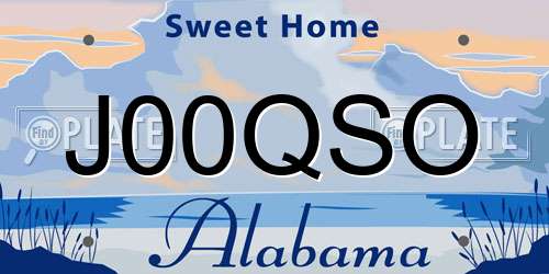 J00QSO Alabama License Plate