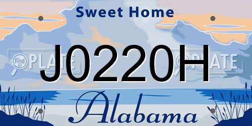 J0220H Alabama License Plate