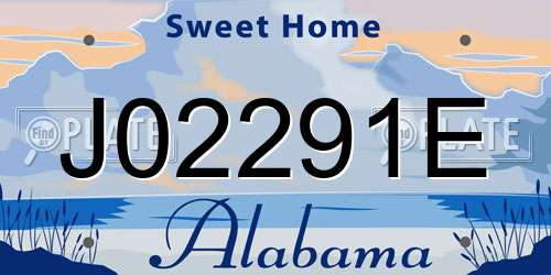 J02291E Alabama License Plate