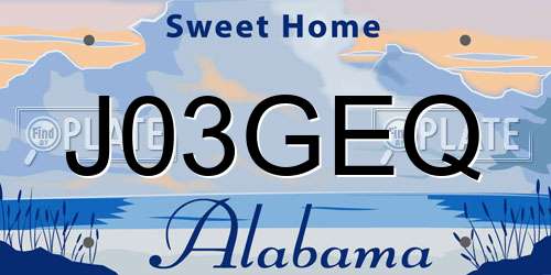 J03GEQ Alabama License Plate