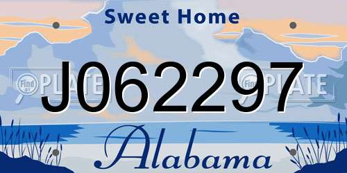 J062297 Alabama License Plate