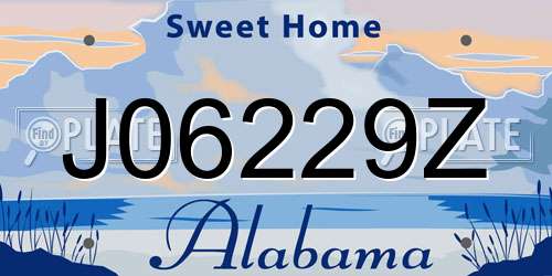 J06229Z Alabama License Plate