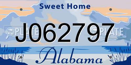 J062797 Alabama License Plate
