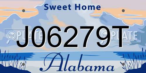 J06279T Alabama License Plate