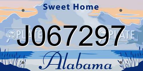 J067297 Alabama License Plate