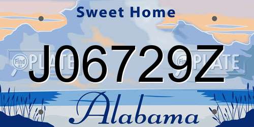 J06729Z Alabama License Plate