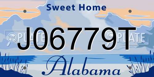 J06779T Alabama License Plate