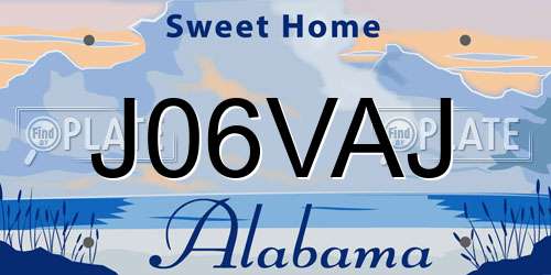 J06VAJ Alabama License Plate