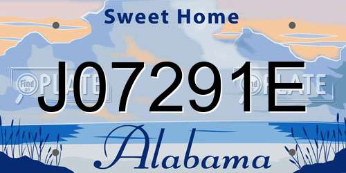 J07291E Alabama License Plate