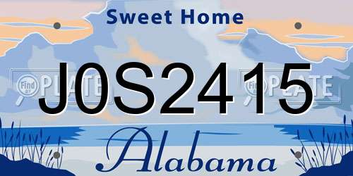 J0S2415 Alabama License Plate