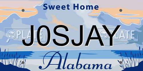 J0SJAY Alabama License Plate