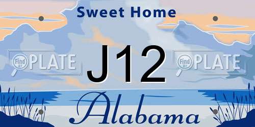 J12 Alabama License Plate