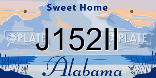 J152II Alabama License Plate