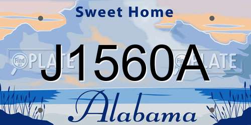 J1560A Alabama License Plate