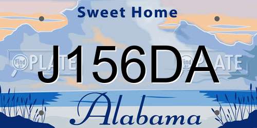 J156DA Alabama License Plate