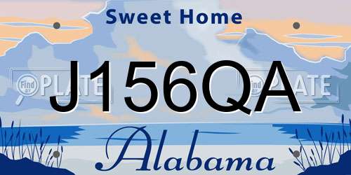 J156QA Alabama License Plate