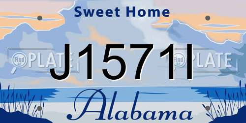J1571I Alabama License Plate