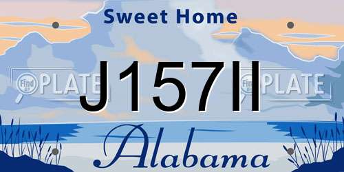 J157II Alabama License Plate